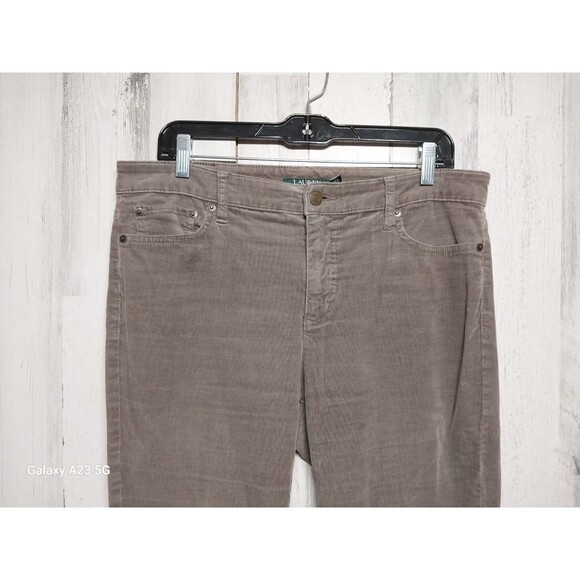 LRL Lauren Ralph Lauren Premier Straight Corduroy Women's 10 Medium Taupe Brown - Picture 3 of 7